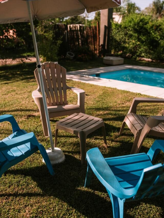 Exterior de la cabaña Quinta El Encuentro con parque verde y piscina